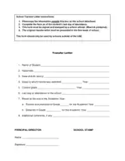 Free Download PDF Books, Student Transfer Letter for School Template