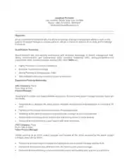 Entry Level Project Manager Sample Template