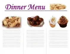 Free Download PDF Books, Dinner Menu Template