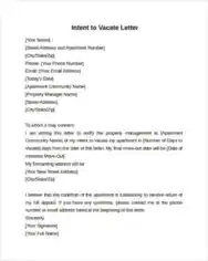 Free Download PDF Books, Intent to Vacate Letter Template