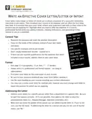 Job Application Letter of Intent Template