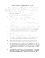 Residential Real Estate Letter of Intent Template