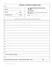 Grievant or Witness Statement Form Template