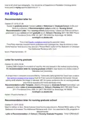 Nursing Graduate School Recommendation Letter Template