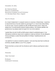 PhD Recommendation Letter Template