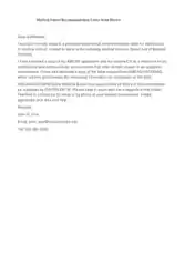 Medical School Recommendation Letter from Doctor Template