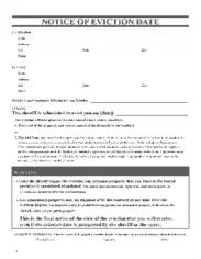 Sample Notice of Eviction Form Template
