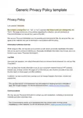 Privacy Notice Form Sample Template