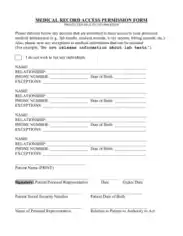 Medical Records Access Permission Form Template