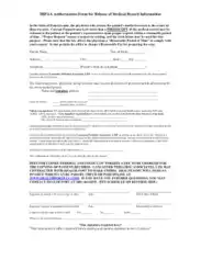 HIPAA Medical Records Release Information Form Template