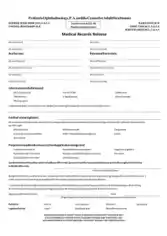 Ophthalmology Medical Records Release Form Template
