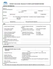Request for Release Form of Patient Records From Template