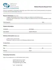 Request Form of Medical Records From Template