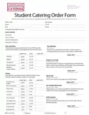 Student Catering Order Form Template