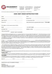 Sample Bank Debit Order Instruction Form Template