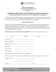 Duplicate Diploma Order Form PDF Template