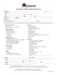 Prescription Medical Supply Order Form Template