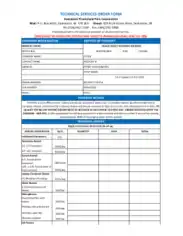 Technical Service Order Form Template