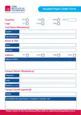 Headed Paper Order Form Template