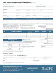 Event Registration and Product Order Form Sample Template