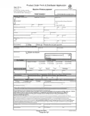 Product Order Form and Distributor Application Sample Template