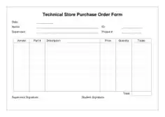 Free Download PDF Books, Technical Store Purchase Order Form Template