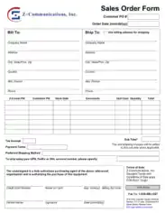 Sales Order Form Example Template