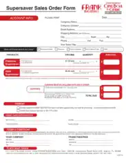 Supersaver Sales Order Form Template