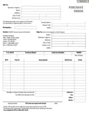 Simple Purchase Order Form Free Template