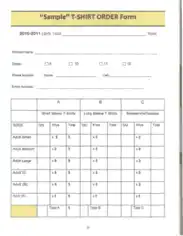 T Shirt Order Form Example Template
