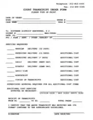 Court Transcript Order Form Sample Template