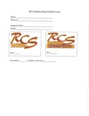 Vehicle Decal Order Form Template