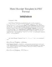 Free Download PDF Books, Hotel Bill Invoice Receipt Template