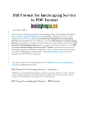 Free Download PDF Books, Landscaping Billing Invoice Template