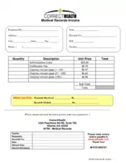 Free Download PDF Books, Medical Records Invoice Template