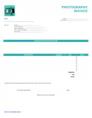 Sample Photography Invoice Template