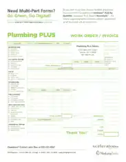 Plumbing Work Order Invoice Template