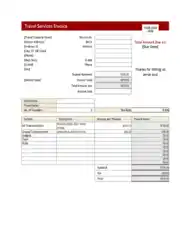 Free Download PDF Books, Red Travel Services Invoice Sample Template