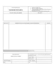 Vendor Invoice Sample Outline Template