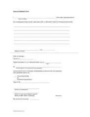 Free Download PDF Books, Blank General Affidavit Form Template