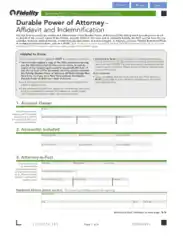 Durable Power Of Attorney Affidavit Form Template