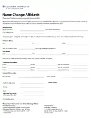 Name Change Affidavit Form Template