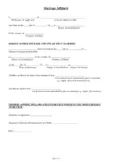 Marriage Affidavit Form Sample Template