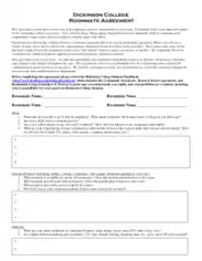 College Roommate Agreement Form Example Template