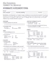 Printable Residential Roommate Agreement Form Template