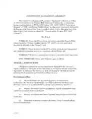 Construction Management Agreement Form Free Template