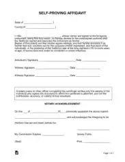 Free Download PDF Books, Self Proving Affidavit Form Template