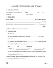 Illinois Boat Bill of Sale Form Template
