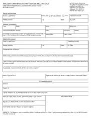 North Dakota Dot Motor Vehicle Bill of Sale Form Sfn 2888 Form Template