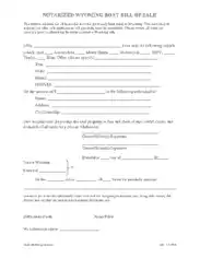 Wyoming Vessel Bill of Sale Form Template